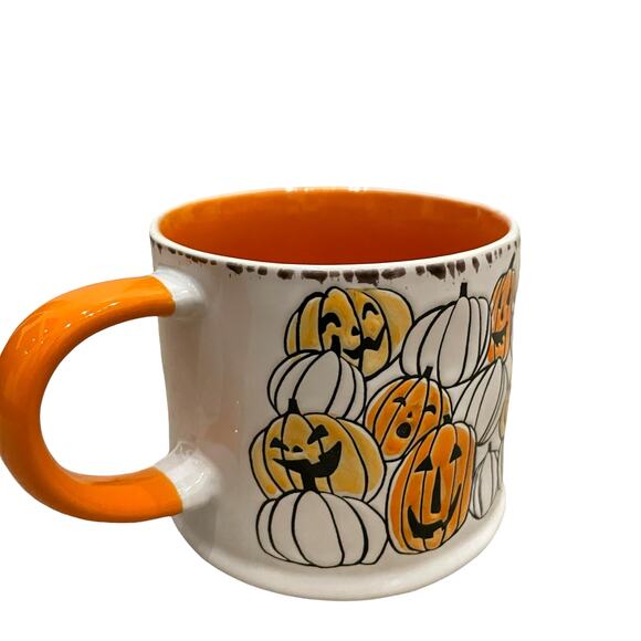 Eli + Ana PUMPKIN PATCH Ceramic Mug Orange & White "CHIPPER HALLOWEEN" New - Picture 10 of 12